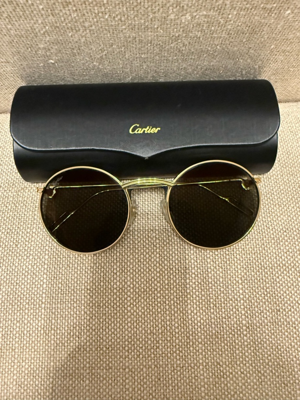 Cartier Gold Round Titanium Frame Sunglasses C65E11LW